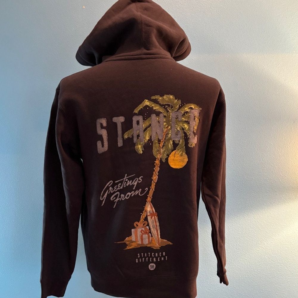 NWOT STANCE Hoodie The Pullover Heavy Weight Standard Fit Greetings From Palm XS